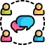 Icon of four people communicating